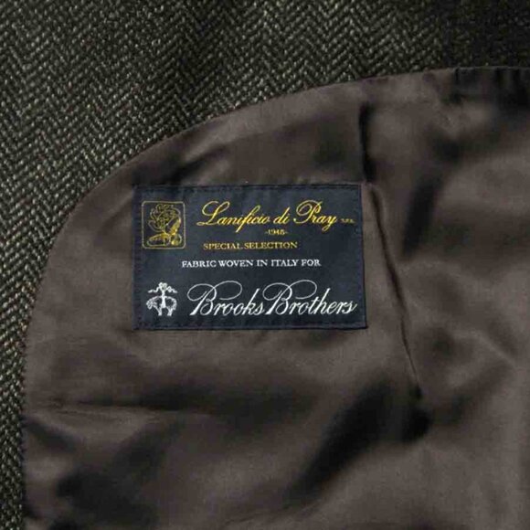 Brooks Brothers Blazer Herringbone Lanificio di Pray Italy Wool Cashmere 46R - Picture 3 of 5
